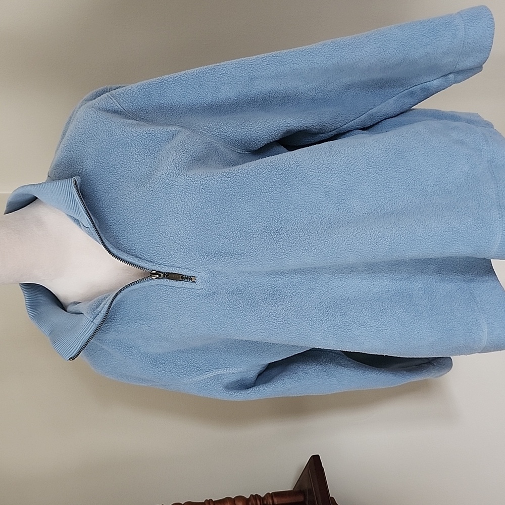 Liz Claiborne Denim Blue Quarter-Zip Fleece Pullover, LP - Picture 8 of 12